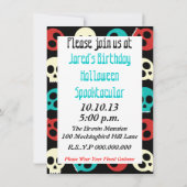 Meerdere schedels in retrokleuren kaart (Achterkant)