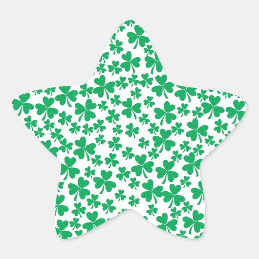 Meerdere Shamrocks Ster Sticker (Voorkant)