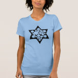 Meerdere sterren Ster van David T-shirt<br><div class="desc">Zwarte ster van David met veel witte sterren in het midden.</div>