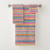 Meerdere stippen en strepen pastel bad handdoek (Insitu)