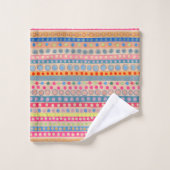 Meerdere stippen en strepen pastel bad handdoek (Wasdoekje)