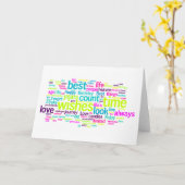 Meerdere talen Verjaardag Word Cloud Kaart (Gele Bloem)