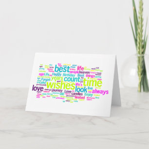 Meerdere talen Verjaardag Word Cloud Kaart