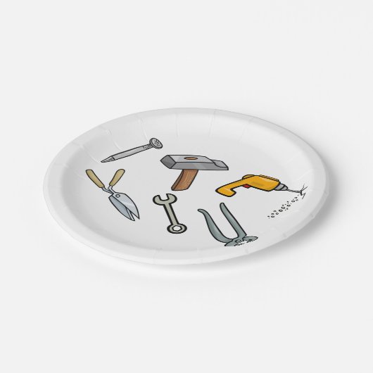 Meerdere tools papieren bordje (Gekanteld)