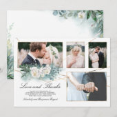 Meerdere trouwfoto's Liefde en Bedankt Foto Kaart (Voorkant / Achterkant)