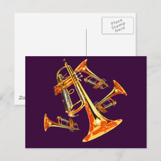 Meerdere Trumpets Briefkaart (Voorkant / Achterkant)