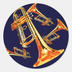 Meerdere Trumpets Ronde Sticker
