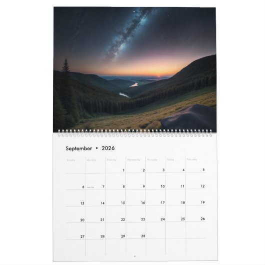 Meerdere verschillende sceneries Kalender (Sep 2026)