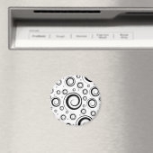 Meerdere wervelingen zwart en wit magneet (Insitu (Vaatwasser))