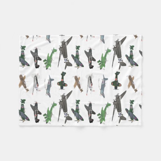 Meerdere WW2-vliegtuigpatronen Fleece Deken (Voorkant (Horizontaal))