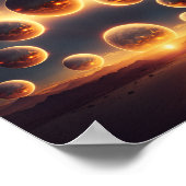 Meerdere zonnen uitgelijnd poster (Hoek)