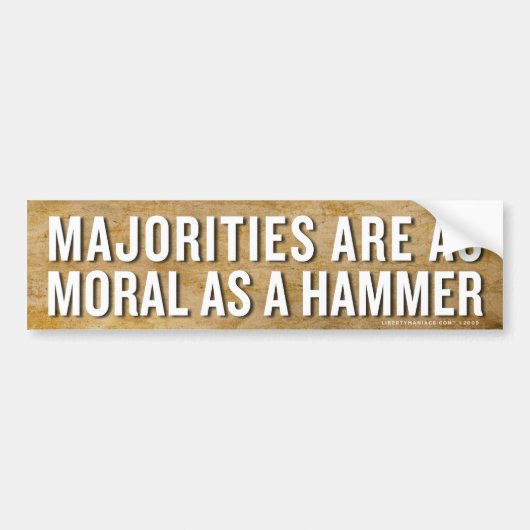 Meerderheid Morality Bumpersticker (Voorkant)