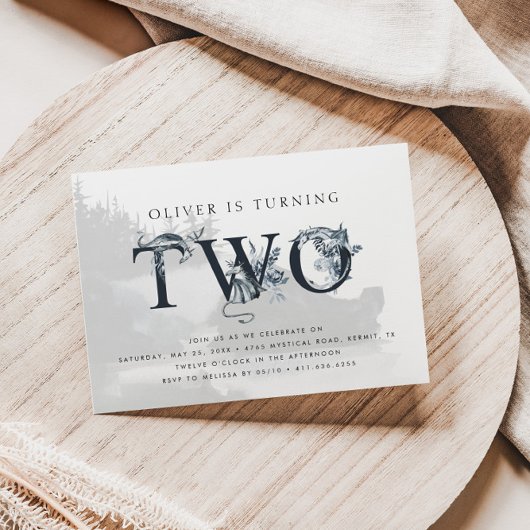 Meerderlijke dragon Mythical Boys 2de verjaardag Kaart