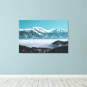 Meerderse bergen over de foggy-vallei canvas afdruk (Insitu (Houten vloer))