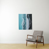 Meerderse bergen over de foggy-vallei wandkleed (In situ)