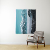 Meerderse bergen over de foggy-vallei wandkleed (In situ)