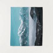 Meerderse bergen over de foggy-vallei wandkleed (Voorkant)