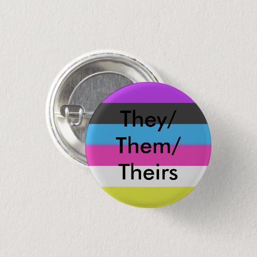 Meerdervlag zij/zij/hun Button (Voorkant /achterkant)