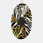 Meerdierlijk Zebra tijger toevoegen Initiaal tekst Keramisch Ornament (Rechts)