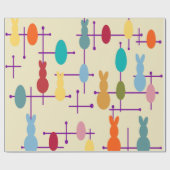 Meereeuwse moderne eieren en Bunnies Cadeaupapier (Vlak)