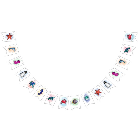 Meerestiere Party Deko Vlaggetjes (Alle)