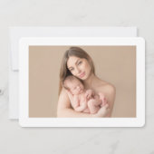 Meerfotogeboorte aankondiging zwart-wit roze (Achterkant)