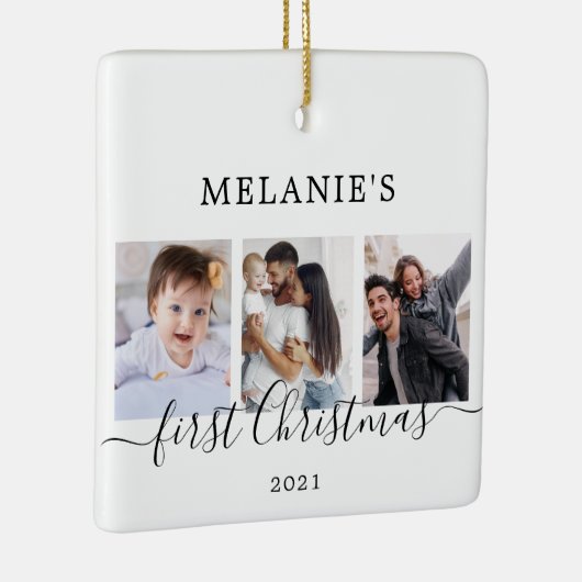 Meerfoto's eerste kerstkeramische Baby keramische  Keramisch Ornament (Rechts)