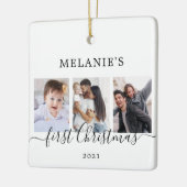Meerfoto's eerste kerstkeramische Baby keramische  Keramisch Ornament (Links)