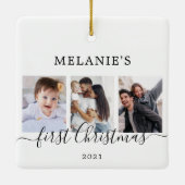 Meerfoto's eerste kerstkeramische Baby keramische  Keramisch Ornament (Achterkant)