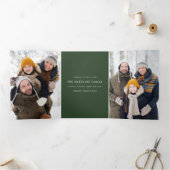 Meerfoto's waterverf floral + kerstmis drieluik wenskaart (Binnen)