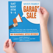 Meergezinsgarage Sale Flyer Sjabloon (Hand)