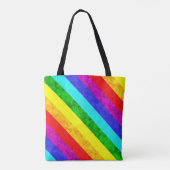 Meerhoekige, met regenboog beklede strips tote bag (Achterkant)