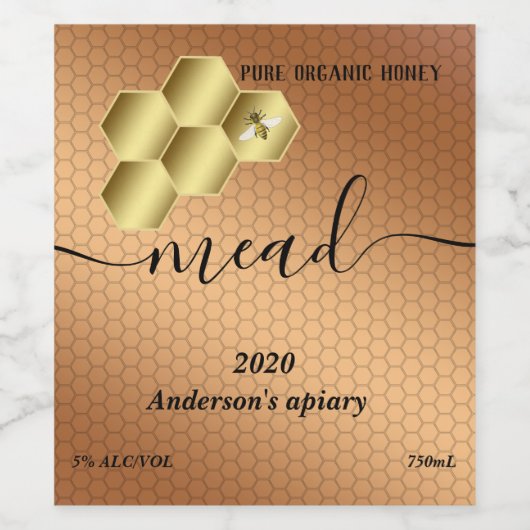 Meerhoningraatmeel Wijn Etiket (Enkel label)