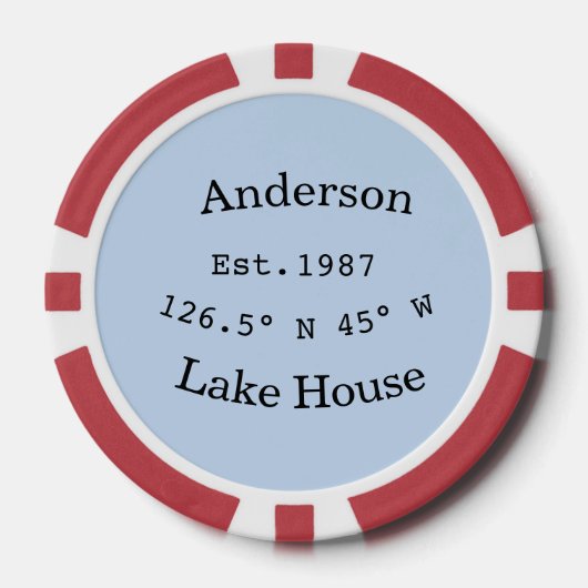 Meerhuis ets. Datum jaar aangepaste coördinaten to Poker Chips (Voorkant)