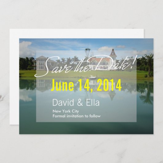 Meerhuis met Steiger Save the Date Aankondiging (Voorkant / Achterkant)