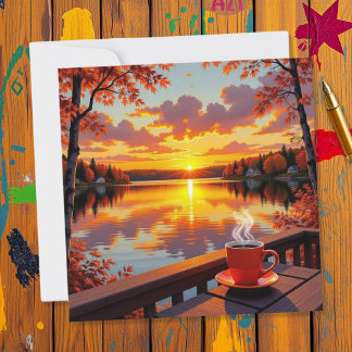 Meerhuis Zonsopgang en Warme Koffie Kaart