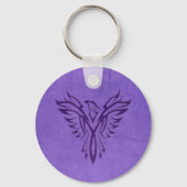 Meerhuisdieren, Paarse Phoenix Rising, ledertextuu Sleutelhanger (Voorkant)