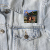 MeerhuisGiraffes Vierkante Button 5,1 Cm (In situ)