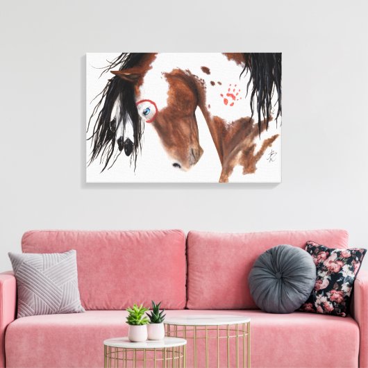 Meerhuispaard door BiHrLe Art Canvas Print (Insitu (Woonkamer))