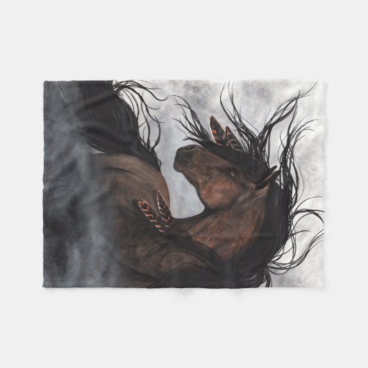 Meerhuispaard door Bihrle Blanket Fleece Deken (Voorkant (Horizontaal))