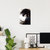 Meerhuispaard Friesian Poster Art van Bihrle (Thuiskantoor)