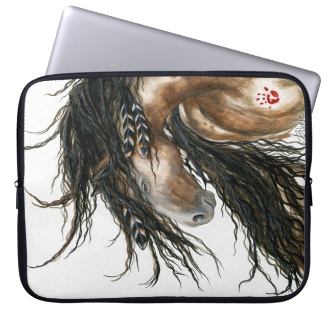 Meerhuispaard Pinto-verf door BiHrLe-laptophoes Laptop Sleeve (Voorkant)