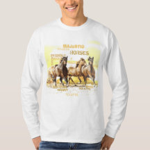 Meerhuispaarden met lange hoes T-shirt