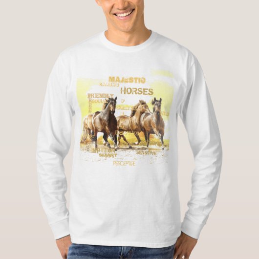 Meerhuispaarden met lange hoes T-shirt (Voorkant)