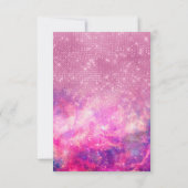 Meerhuisroze Paarse roze glitter Starry Nebula Bedankkaart (Achterkant)