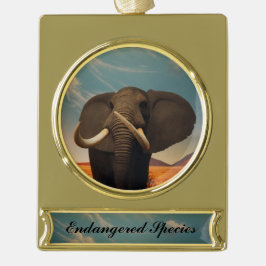 Meerhuisstatus Verguld Banner Ornament