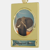 Meerhuisstatus Verguld Banner Ornament (Links)