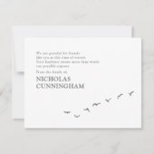 Meerjarig en eenvoudig vogelbestand bedankkaart (Voorkant)