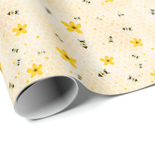 Meerjarig flessenpakpapier voor bijen cadeaupapier