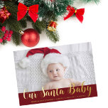 Meerjarig kerstkerstkerstkerstkerstkerstfeest Baby Folie Uitnodiging<br><div class="desc">Eenvoudig Horizontaal 1 foto Onze Kaart van de Aankondiging van de Vangst van de Kerstman van de Sinterdag. Deze kaart heeft echte folie tekst en is volledig aanpasbaar en eenvoudig aan te passen. Ideaal om naar familie en vrienden te sturen voor de feestdagen.</div>